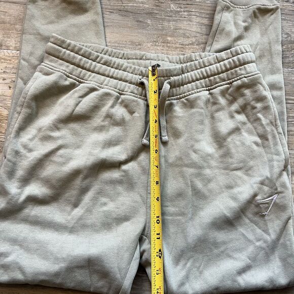 Gymshark CREST Joggers Men’s Small Beige with Logo Slim Fit White Athletic Gym - Picture 10 of 10